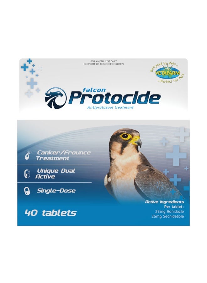 Vetafarm Falcon Protocide, Dual Action Avian Protozoal Control Tablets, 40 Tablets From Varmacy - Image 1